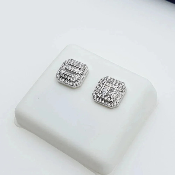 "925 Sterling Silver Plated CZ Earrings, EVBRS562 - Picture 7 of 10